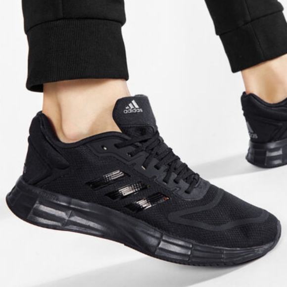 Adidas Duramo 10 GX0711 Running Shoes Black & Iron Metallic Womens Sz 10 NEW - Picture 1 of 9